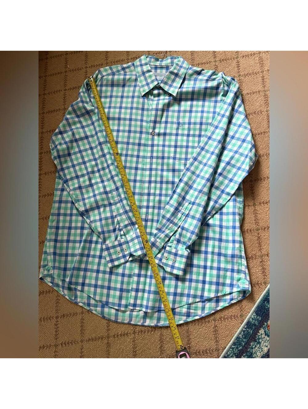 Southern Tide bright gingham checked long sleeve button down shirt L - Picture 3 of 10